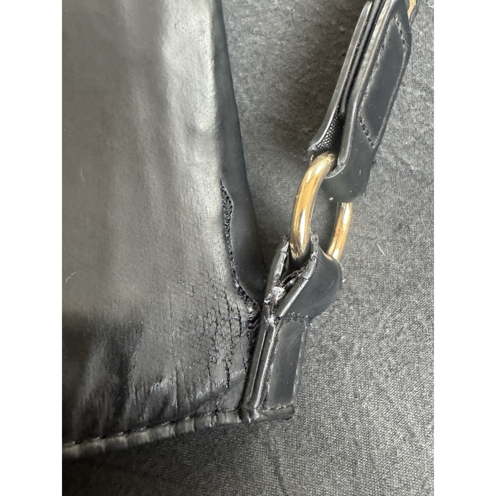 Versace Parfums Vintage Black Crossbody Messenger Bag Gold Medusa Logo Greek Key - Picture 10 of 16